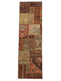 Patchwork Rug 74X249 Vintage Persian Wool Brown/Black Small Carpetvista