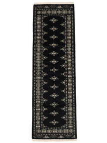 79X249 Pakistan Buchara 2Ply Teppich Orientalischer Läufer Schwarz/Dunkelgelb (Wolle, Pakistan) Carpetvista
