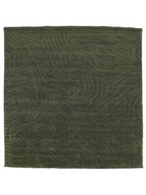  250X250 Abstract Large Sandstorm Rug - Forest Green Wool