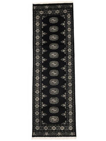 77X245 Pakistan Buchara 2Ply Teppich Orientalischer Läufer Schwarz/Dunkelgelb (Wolle, Pakistan) Carpetvista