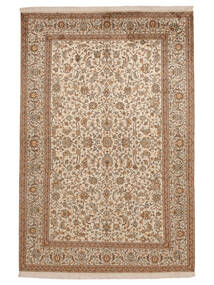  Oriental Kashmir Pure Silk Rug 183X275 Brown/Orange Silk, India Carpetvista