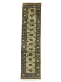 78X306 Pakistan Bokhara 2Ply Orientalisk Hallmatta Svart/Mörkgrön (Ull, Pakistan) Carpetvista