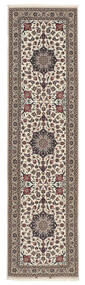  Persischer Isfahan Seidenkette Teppich 78X298 Läufer Braun/Schwarz ( Persien/Iran)