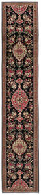 Qum Kork/Silk Rug 81X443 Runner
 Black/Brown Wool, Persia/Iran
