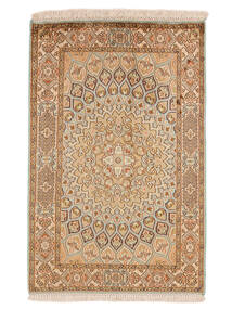 60X94 絨毯 オリエンタル カシミール ピュア シルク オレンジ/茶色 (絹, インド) Carpetvista