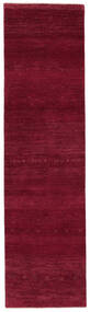 絨毯 ギャッベ Loribaft 80X300 廊下 カーペット 深紅色の/黒 (ウール, インド)