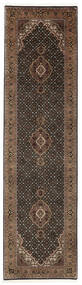 82X302 絨毯 タブリーズ オリエンタル 廊下 カーペット ブラック/茶色 (ウール, インド)