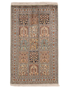 絨毯 オリエンタル カシミール ピュア シルク 80X132 茶色/ブラック (絹, インド)