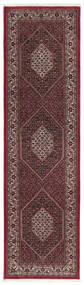 Bidjar Teppich 82X305 Läufer Schwarz/Dunkelrot Wolle, Persien/Iran