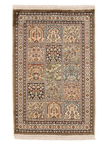  Orientalischer Kaschmir Reine Seide Teppich 81X121 Braun/Beige Seide, Indien Carpetvista