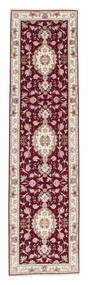 82X328 Täbriz 50 Raj Mit Seide Teppich Orientalischer Läufer Braun/Schwarz (Wolle, Persien/Iran)