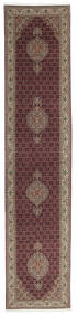絨毯 オリエンタル タブリーズ 50 Raj 80X395 廊下 カーペット 茶色/ブラック (ウール, ペルシャ/イラン)