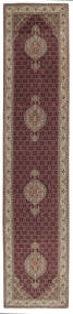 80X395 Täbriz 50 Raj Teppich Orientalischer Läufer Braun/Schwarz ( Persien/Iran)