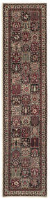 絨毯 ペルシャ バクティアリ 90X400 廊下 カーペット ブラック/茶色 (ウール, ペルシャ/イラン)