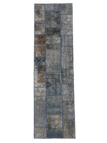 74X255 絨毯 パッチワーク モダン 廊下 カーペット ダークグレー/ブラック (ウール, ペルシャ/イラン) Carpetvista
