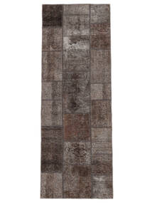 Patchwork Teppich 73X204 Läufer Schwarz/Braun Wolle, Persien/Iran Carpetvista