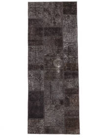  パッチワーク 絨毯 74X203 Vintage ペルシャ ウール ブラック/茶色 小 Carpetvista