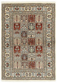  Orientalischer Moud Garden Teppich 99X139 Schwarz/Orange Persien/Iran