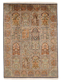 154X210 Kaschmir Reine Seide Teppich Orientalischer Braun/Orange (Seide, Indien) Carpetvista