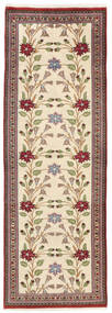  Persischer Ghom Teppich 60X180 Läufer Beige/Braun (Wolle, Persien/Iran)