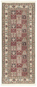  Orientalischer Moud Teppich 80X200 Läufer Braun/Beige Wolle, Persien/Iran
