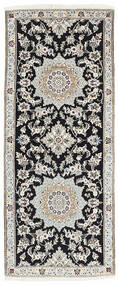 絨毯 ペルシャ ナイン 9 La 82X195 廊下 カーペット ブラック/グレー (ウール, ペルシャ/イラン)