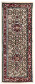  Persischer Moud Teppich 78X200 Läufer Schwarz/Dunkelrot (Wolle, Persien/Iran)