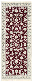  Orientalischer Nain Fine 9La Teppich 76X202 Läufer Schwarz/Beige Wolle, Persien/Iran