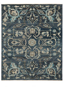 絨毯 ウサク インド 246X305 ブラック/ダークグリーン (ウール, インド)