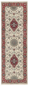 絨毯 イスファハン 絹の縦糸 75X232 廊下 カーペット ダークレッド/オレンジ ( ペルシャ/イラン)