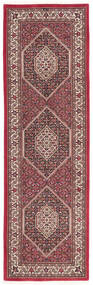 Bidjar Mit Seide Teppich 75X243 Läufer Dunkelrot/Braun Wolle, Persien/Iran
