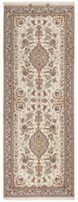 88X245 Isfahan Seidenkette Teppich Orientalischer Läufer Braun/Beige (Wolle, Persien/Iran)