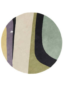  Ø 200 Dynamic Handtufted Rug Round Beige/Green India Carpetvista