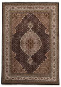  Orientalischer Täbriz Indi Teppich 252X353 Braun/Schwarz Großer Wolle, Indien