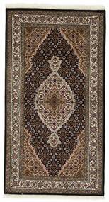 89X164 絨毯 オリエンタル タブリーズ Indi ブラック/茶色 (ウール, インド)