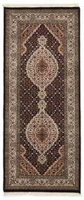 82X198 Täbriz Indi Teppich Orientalischer Läufer Braun/Schwarz (Wolle, Indien)