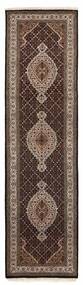 82X300 Tabriz Indi Orientalisk Hallmatta Brun/Svart (Ull, Indien)