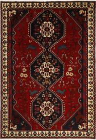  Orientalischer Kashghai Teppich 205X301 Schwarz/Dunkelrot Wolle, Persien/Iran
