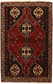  Orientalsk Kashghai Teppe 116X179 Svart/Mørk Rød Ull, Persia/Iran