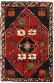 Koberec Perský Kashghai 121X180 Černá/Tmavě Červená (Vlna, Persie/Írán)