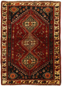  Orientalisk Kashghai Matta 120X168 Svart/Mörkröd Ull, Persien/Iran