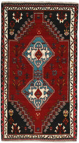 87X153 Kashghai Teppe Orientalsk Svart/Mørk Rød (Ull, Persia/Iran