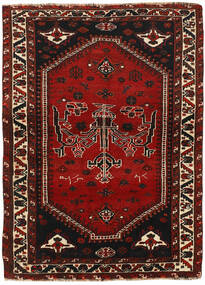  Kashghai 絨毯 112X152 ペルシャ ウール ブラック/ダークレッド 小