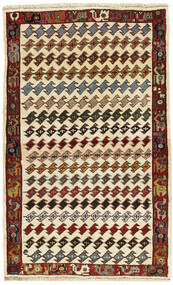  90X150 Kashghai Vloerkleed Zwart/Oranje Perzië/Iran
