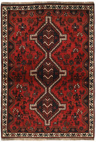  Kashghai 絨毯 106X154 ペルシャ ウール ブラック/ダークレッド 小