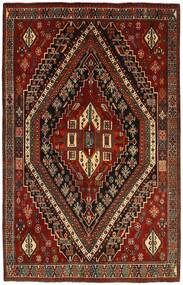 159X254 Kashghai Teppich Orientalischer Schwarz/Dunkelrot (Wolle, Persien/Iran)