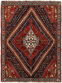 176X230 Alfombra Oriental Kashghai Negro/Rojo Oscuro (Lana, Persia/Irán)