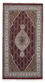 87X162 絨毯 オリエンタル タブリーズ Indi ブラック/茶色 (ウール, インド)