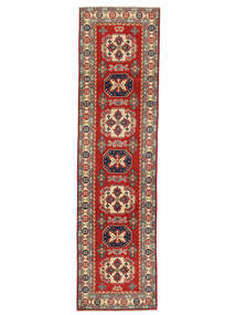 Kazak Fine Vloerkleed 78X296 Tapijtloper Donkerrood/Bruin Wol, Afghanistan Carpetvista
