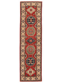 Kazak Fine Teppich 82X304 Läufer Dunkelrot/Braun Wolle, Afghanistan Carpetvista